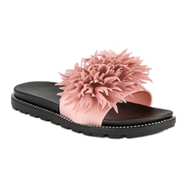 Slippers with a pompom pink 1