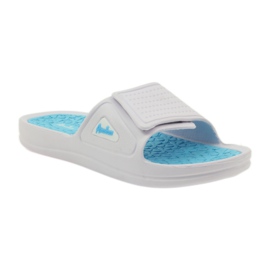 American Club American women's pool slippers white blue 1