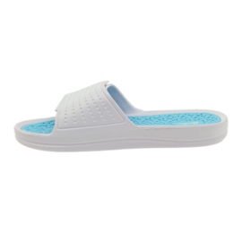 American Club American women's pool slippers white blue 2