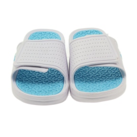 American Club American women's pool slippers white blue 3