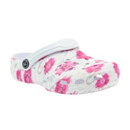 American Club American children's slippers kroks flowers white grey pink 1 American Club American children's slippers kroks flowers white grey pink 1