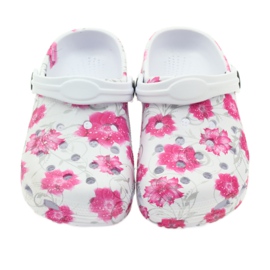 American Club American children's slippers kroks flowers white grey pink 3 American Club American children's slippers kroks flowers white grey pink 3