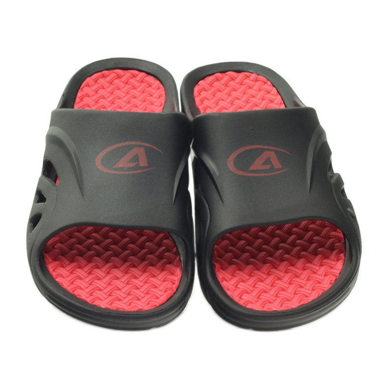 American Club American foam slippers black red 3