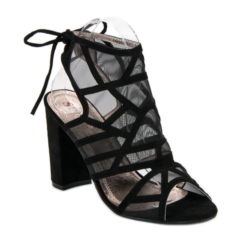 Seastar Openwork sandals on a post black 1