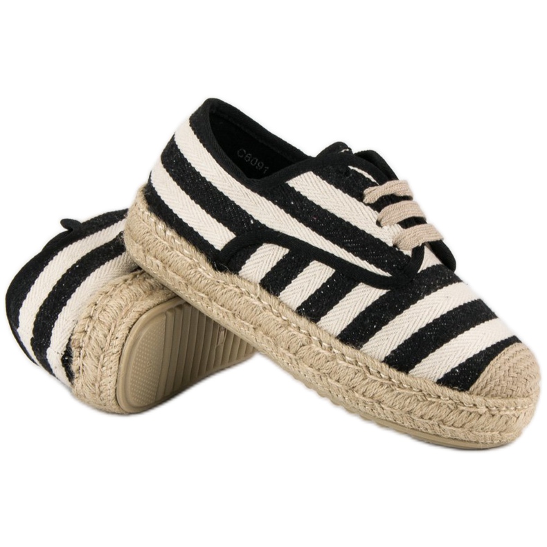 Corina Knotted Ribbed Espadrilles black brown 1