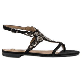 Corina Elegant flip-flops black grey 1