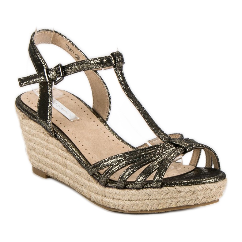 Corina Wedge espadrilles sandals grey 1