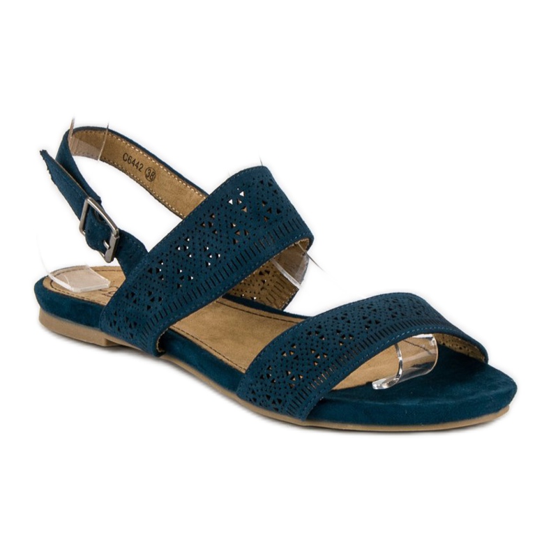 Corina Suede flat sandals blue 1 Corina Suede flat sandals blue 1