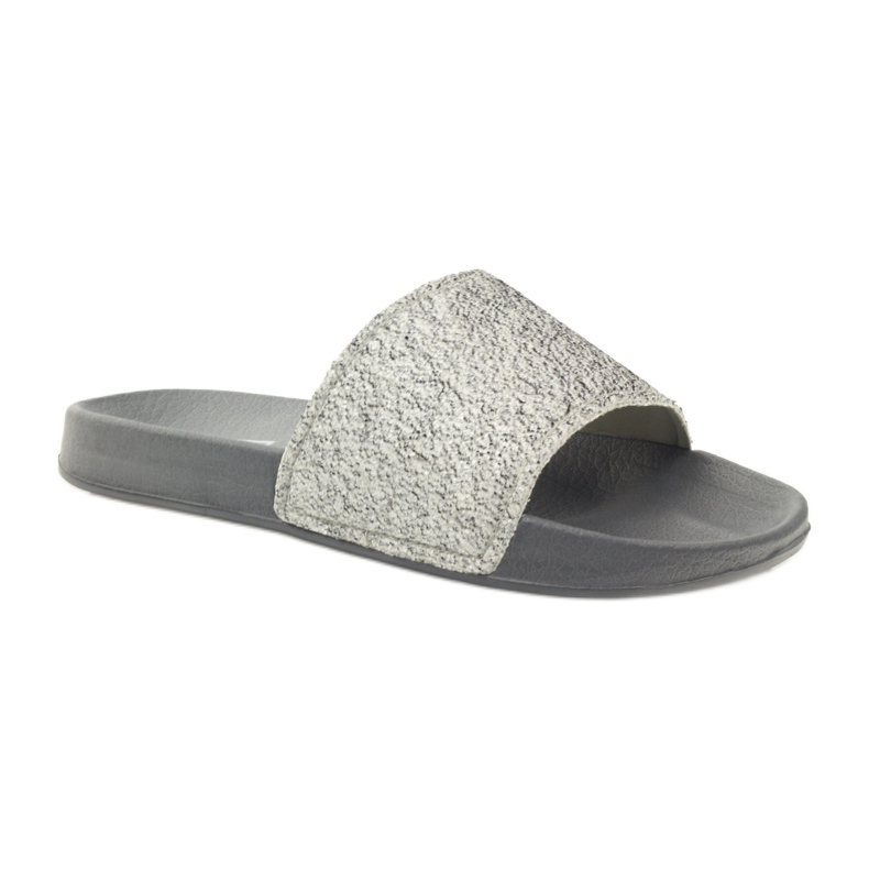 Profiled slippers Big Star glitter grey - KeeShoes