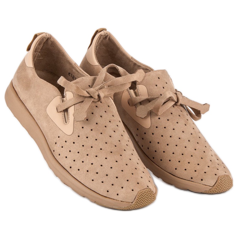 Kylie Suede Openwork Slipons brown 1