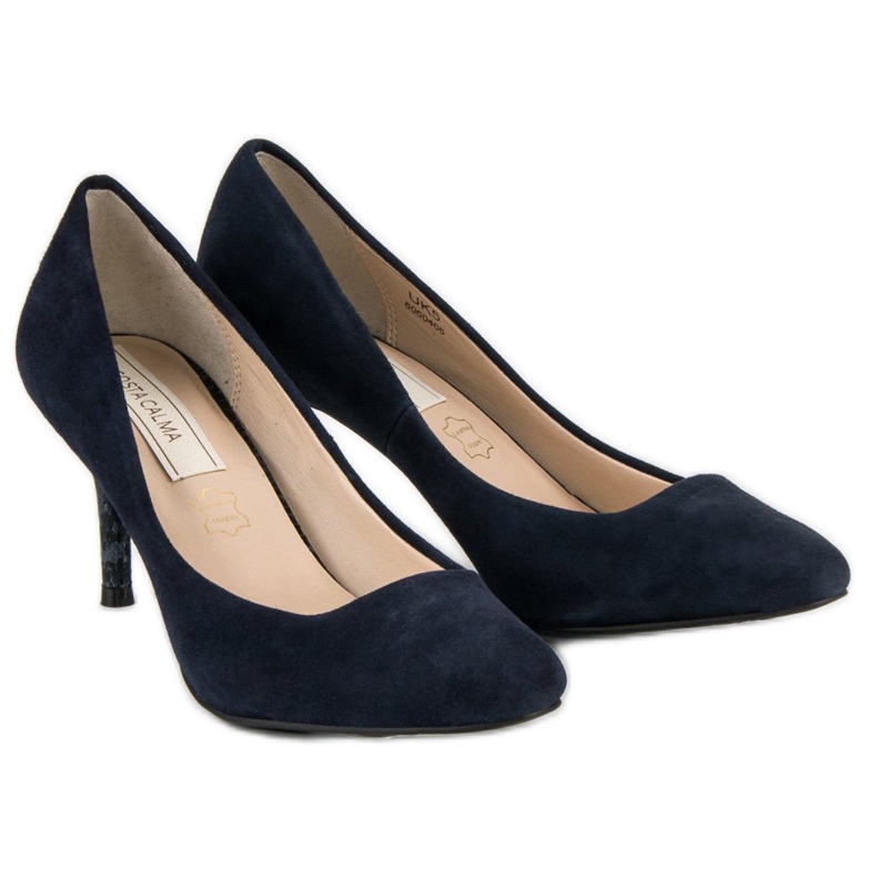 Navy blue leather heels 1