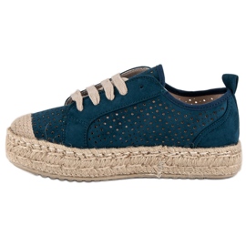 Corina Openwork Espadrilles On The Wedge blue multicolored navy blue 1