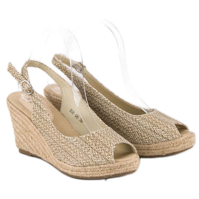 Beige wedge espadrilles 1