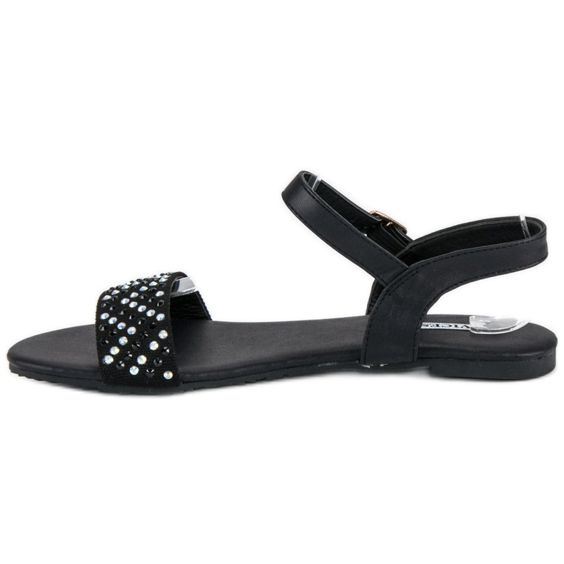 Stylish flat vices sandals black 1