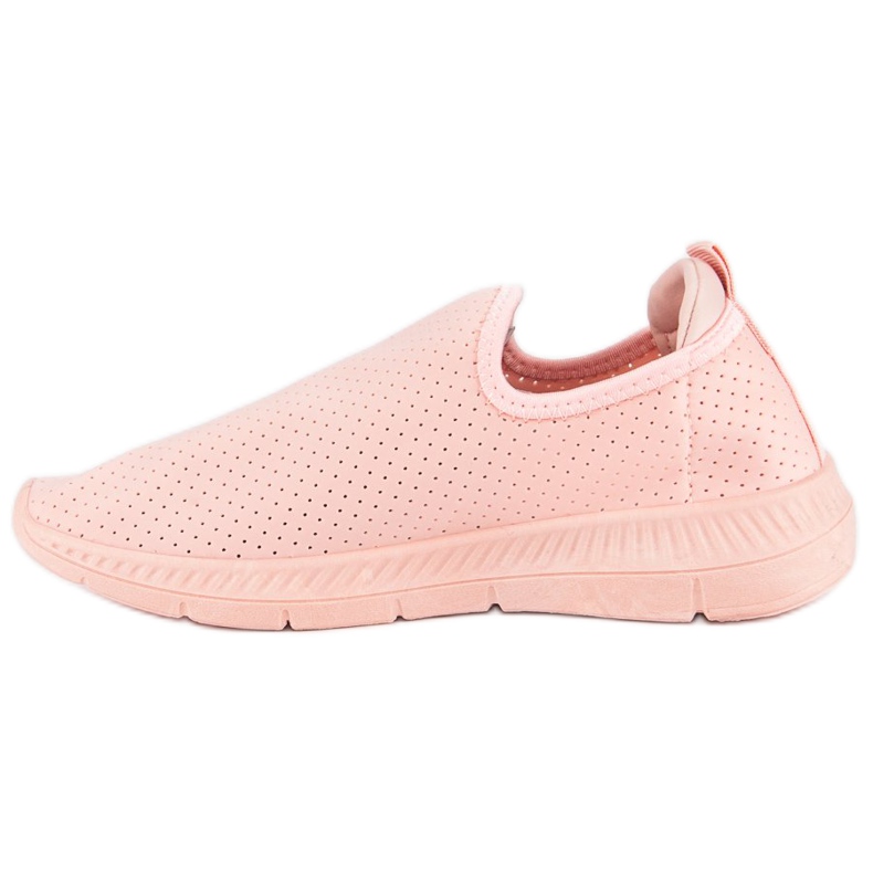 Openwork Slip-On Sports Shoes pink 1