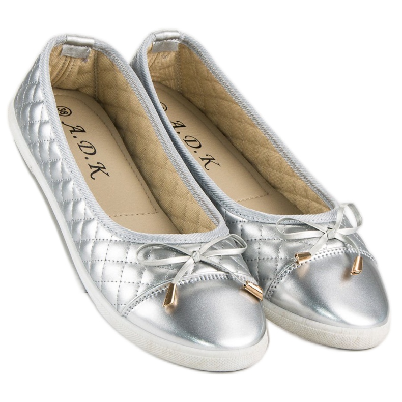 Quilted ballerinas grey 2