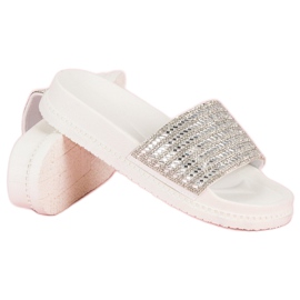 White slippers with crystals 2