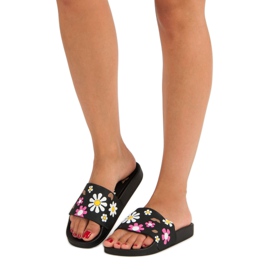Flower slippers vices black 2