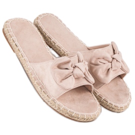 Suede espadrilles flip-flops brown 1