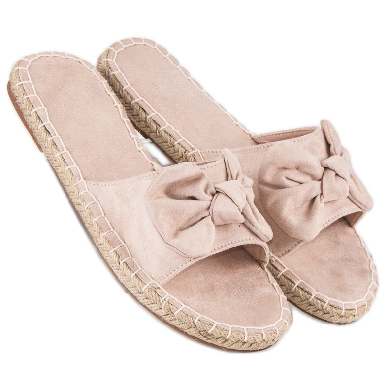 Suede espadrilles flip-flops brown 1