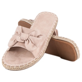 Suede espadrilles flip-flops brown 2