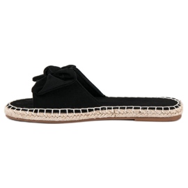 Suede espadrilles flip-flops black 1