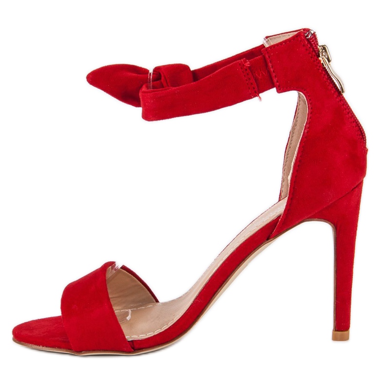Bestelle Suede zip-up sandals red 1