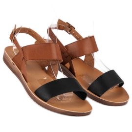 Casual sandals black brown 1
