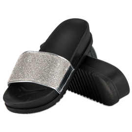 Stylish silver slippers grey 2