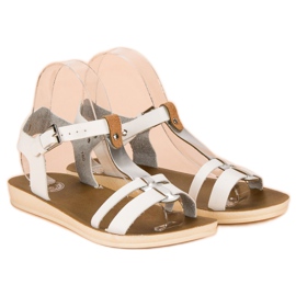Sandals fastened with a buckle white 1