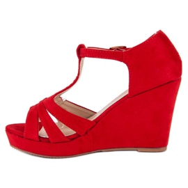 Red wedge sandals 1