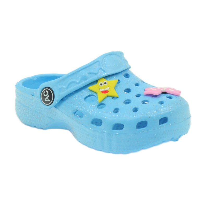 American Club American blue crochet slippers 1