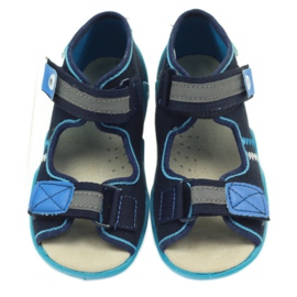 Befado sandals slippers, leather insole blue navy blue 3