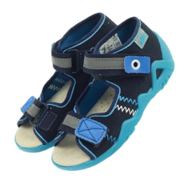 Befado sandals slippers, leather insole blue navy blue 4