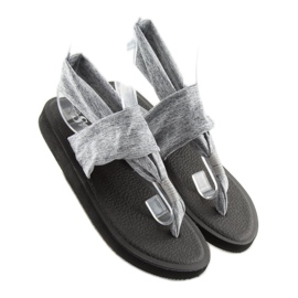 Gray Sandals, cotton, gray DD81P grey 1