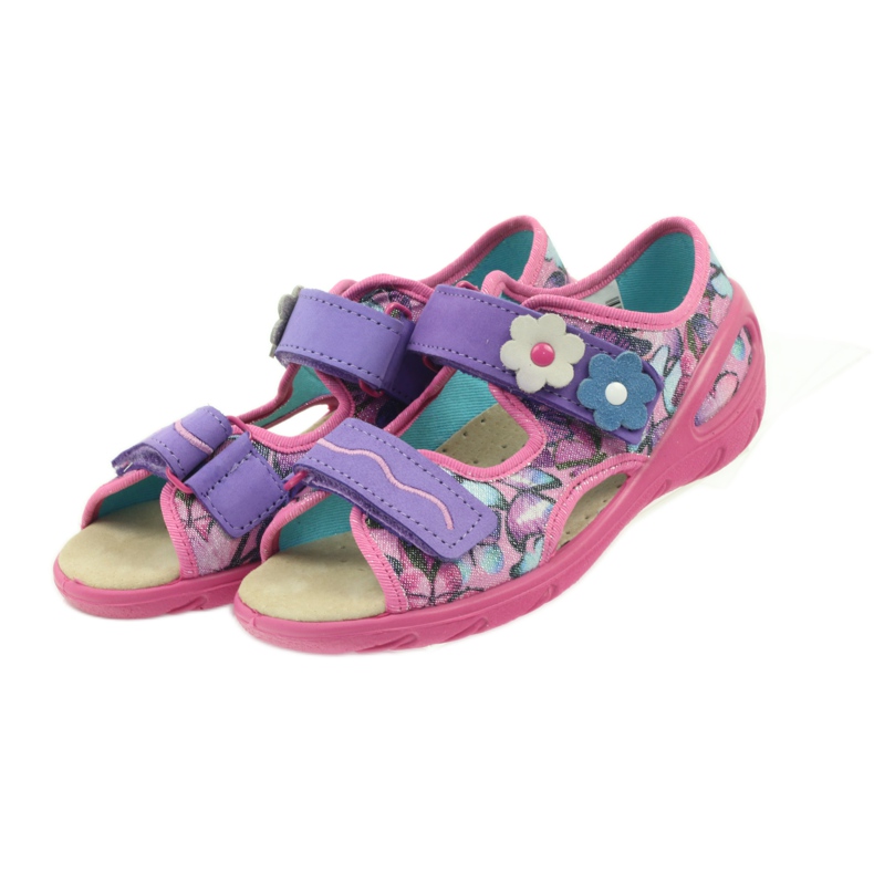 Sandals, light, leather Befado insole purple blue pink 4