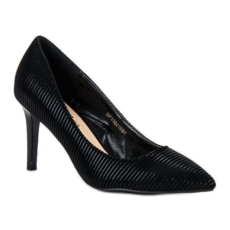Filippo Black high heels with a pattern 1