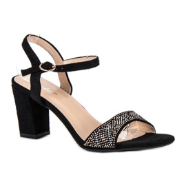Elegant high-heeled sandals black 1