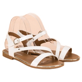 White lacquered sandals 1