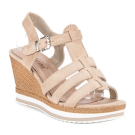 Beige wedge sandals 1
