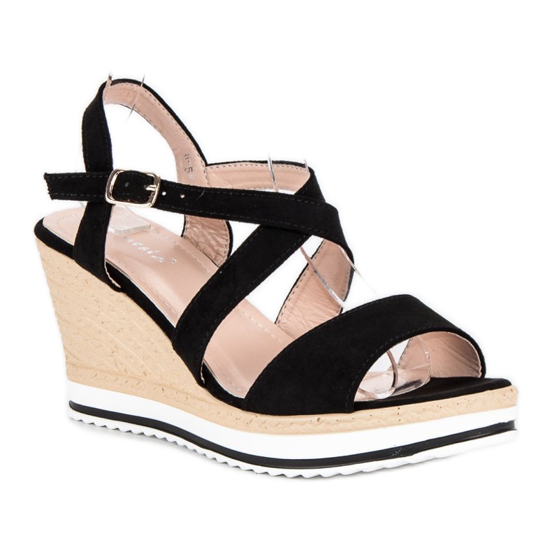 Anesia Paris Black wedge sandals 1
