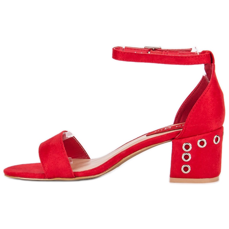 Nio Nio Suede sandals on a post red 1