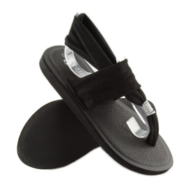 Black black cotton flip-flops 2