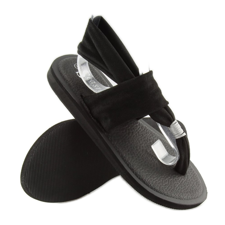 Black black cotton flip-flops 2