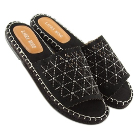 Black openwork slippers J101 Black 2