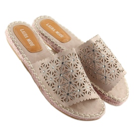 Violet openwork slippers J101 purple 2