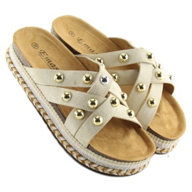 BV-418 Beige beige espadrilles slippers 2