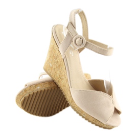 Beige wedge sandals 3811-13 beige 2