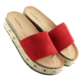 Red LS51 Red espadrilles slippers 1
