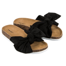 Suede vices slippers black 1
